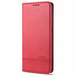 For Oppo Reno5 Pro 5G AZNS Magnetic Calf Texture Horizontal Flip Leather Case with Card Slots & Holder & Wallet(Red)