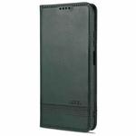 For Xiaomi Redmi Note 9 5G AZNS Magnetic Calf Texture Horizontal Flip Leather Case with Card Slots & Holder & Wallet(Dark Green)