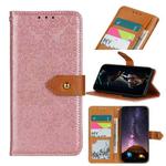 For LG K52 / K62 / Q52 European Floral Embossed Copper Buckle Horizontal Flip PU Leather Case with Holder & Card Slots & Wallet & Photo Frame(Pink)