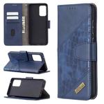 For Samsung Galaxy A72 5G / 4G Matching Color Crocodile Texture Horizontal Flip PU Leather Case with Wallet & Holder & Card Slots(Blue)