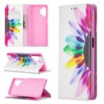 For Samsung Galaxy A32 5G Colored Drawing Pattern Invisible Magnetic Horizontal Flip PU Leather Case with Holder & Card Slots & Wallet(Sun Flower)