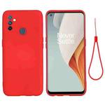 For OnePlus Nord N100 Pure Color Liquid Silicone Shockproof Full Coverage Case(Red)