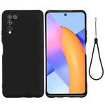 For Huawei Honor 10X Lite Pure Color Liquid Silicone Shockproof Full Coverage Case(Black)