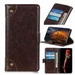 For OnePlus 9 Copper Buckle Nappa Texture Horizontal Flip Leather Case with Holder & Card Slots & Wallet(Coffee)