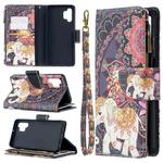For Samsung Galaxy A32 5G Colored Drawing Pattern Zipper Horizontal Flip Leather Case with Holder & Card Slots & Wallet(Flower Elephants)