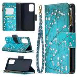 For Samsung Galaxy A52 5G / 4G Colored Drawing Pattern Zipper Horizontal Flip Leather Case with Holder & Card Slots & Wallet(Plum Blossom)