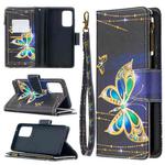 For Samsung Galaxy A52 5G / 4G Colored Drawing Pattern Zipper Horizontal Flip Leather Case with Holder & Card Slots & Wallet(Big Butterfly)