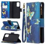 For Samsung Galaxy A72 5G / 4G Colored Drawing Pattern Zipper Horizontal Flip Leather Case with Holder & Card Slots & Wallet(Gold Butterfly)