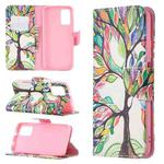 For Xiaomi Poco M3 Colored Drawing Pattern Horizontal Flip Leather Case with Holder & Card Slots & Wallet(Tree Life)