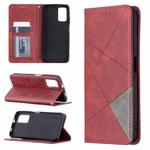 For Xiaomi Poco M3 Prismatic Invisible Magnetic Horizontal Flip Leather Case with Holder & Card Slots & Photo Frame(Red)