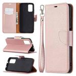 For Xiaomi Poco M3 Litchi Texture Pure Color Horizontal Flip PU Leather Case with Holder & Card Slots & Wallet & Lanyard(Rose Gold)