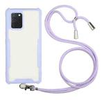 For Samsung Galaxy A02s Acrylic + Color TPU Shockproof Case with Neck Lanyard(Purple)
