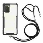 For Samsung Galaxy A02s Acrylic + Color TPU Shockproof Case with Neck Lanyard(Black)