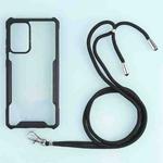 For SamsungGalaxy A52 5G / 4G Acrylic + Color TPU Shockproof Case with Neck Lanyard(Black)