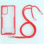 For Samsung Galaxy A72 5G / 4G Acrylic + Color TPU Shockproof Case with Neck Lanyard(Red)