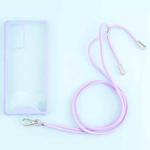 For Samsung Galaxy A72 5G / 4G Acrylic + Color TPU Shockproof Case with Neck Lanyard(Purple)