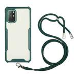 For Xiaomi Redmi Note 9 / Poco M3 Acrylic + Color TPU Shockproof Case with Neck Lanyard(Dark Green)