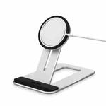 MagSafe Magnetic Wireless Charger Aluminum Alloy Up and Down Adjustable Desktop Stand for iPhone 12 Series(Silver)