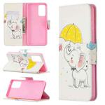For Samsung Galaxy A72 5G / 4G Colored Drawing Pattern Horizontal Flip Leather Case with Holder & Card Slots & Wallet(Umbrella Elephant)