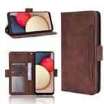 For Samsung Galaxy A02s Skin Feel Calf Pattern Horizontal Flip Leather Case with Holder & Card Slots & Photo Frame(Brown)