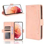 For Samsung Galaxy S21+ 5G Skin Feel Calf Pattern Horizontal Flip Leather Case with Holder & Card Slots & Photo Frame(Pink)