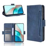 For Xiaomi Redmi Note 9T 5G Skin Feel Calf Pattern Horizontal Flip Leather Case with Holder & Card Slots & Photo Frame(Blue)