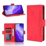 For OPPO Reno5 5G Skin Feel Calf Pattern Horizontal Flip Leather Case with Holder & Card Slots & Photo Frame(Red)