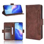 For OPPO Reno5 Pro 5G Skin Feel Calf Pattern Horizontal Flip Leather Case with Holder & Card Slots & Photo Frame(Brown)