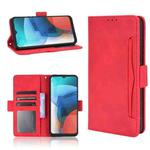 For Motorola Moto E7 Skin Feel Calf Pattern Horizontal Flip Leather Case with Holder & Card Slots & Photo Frame(Red)