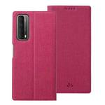 For Huawei P smart 2021 ViLi DMX Series Shockproof TPU + PU Leather Magnetic Attraction Horizontal Flip Case with Card Slot & Holder(Rose Red)