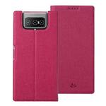 For Asus Zenfone 7 ZS670KS ViLi DMX Series Shockproof TPU + PU Leather Magnetic Attraction Horizontal Flip Case with Card Slot & Holder(Rose Red)