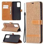 For Samsung Galaxy A72 5G / 4G Color Matching Denim Texture Horizontal Flip Leather Case with Holder & Card Slots & Wallet & Lanyard(Brown)