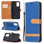 For Xiaomi Poco M3 Color Matching Denim Texture Horizontal Flip Leather Case with Holder & Card Slots & Wallet & Lanyard(Royal Blue)