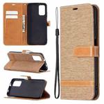 For Xiaomi Poco M3 Color Matching Denim Texture Horizontal Flip Leather Case with Holder & Card Slots & Wallet & Lanyard(Brown)