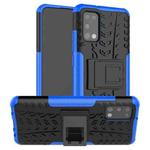For Samsung Galaxy A02s (US Edition) Tire Texture Shockproof TPU+PC Protective Case with Holder(Blue)