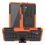 For Samsung Galaxy A32 5G Tire Texture Shockproof TPU+PC Protective Case with Holder(Orange)