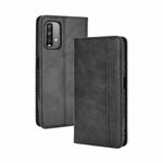 For Xiaomi Redmi 9T/ 9 Power Magnetic Buckle Retro Crazy Horse Texture Horizontal Flip Leather Case with Holder & Card Slots & Photo Frame(Black)