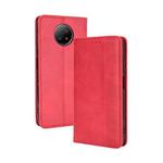 For Xiaomi Redmi Note 9T 5G / Note 9 5G Magnetic Buckle Retro Crazy Horse Texture Horizontal Flip Leather Case with Holder & Card Slots & Photo Frame(Red)