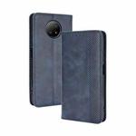 For Xiaomi Redmi Note 9T 5G / Note 9 5G Magnetic Buckle Retro Crazy Horse Texture Horizontal Flip Leather Case with Holder & Card Slots & Photo Frame(Blue)