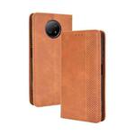 For Xiaomi Redmi Note 9T 5G / Note 9 5G Magnetic Buckle Retro Crazy Horse Texture Horizontal Flip Leather Case with Holder & Card Slots & Photo Frame(Brown)