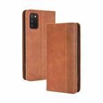 For Samsung Galaxy A02s (US Version) Magnetic Buckle Retro Crazy Horse Texture Horizontal Flip Leather Case with Holder & Card Slots & Photo Frame(Brown)