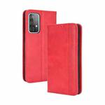For Samsung Galaxy A72 5G Magnetic Buckle Retro Crazy Horse Texture Horizontal Flip Leather Case with Holder & Card Slots & Photo Frame(Red)