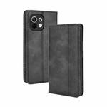 For Xiaomi Mi 11 Magnetic Buckle Retro Crazy Horse Texture Horizontal Flip Leather Case with Holder & Card Slots & Photo Frame(Black)