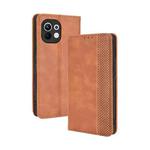 For Xiaomi Mi 11 Magnetic Buckle Retro Crazy Horse Texture Horizontal Flip Leather Case with Holder & Card Slots & Photo Frame(Brown)
