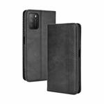 For Xiaomi Poco M3 Magnetic Buckle Retro Crazy Horse Texture Horizontal Flip Leather Case with Holder & Card Slots & Photo Frame(Black)