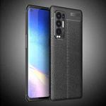 For OPPO Reno5 Pro Plus Litchi Texture TPU Shockproof Case(Black)