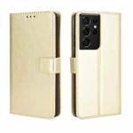 For Samsung Galaxy S21 Ultra 5G Retro Crazy Horse Texture Horizontal Flip Leather Case with Holder & Card Slots & Photo Frame(Gold)
