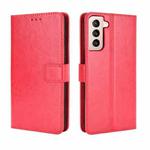 For Samsung Galaxy S21 5G Retro Crazy Horse Texture Horizontal Flip Leather Case with Holder & Card Slots & Photo Frame(Red)