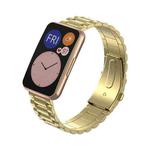 For Huawei Watch Fit Three-beads Metal Watch Band(Gold)