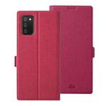 For Samsung Galaxy A02s (US Version) ViLi K Series Shockproof TPU + PU Leather Magnetic Buckle Horizontal Flip Case with Card Slots & Wallet & Holder(Rose Red)